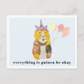 Cute Guinea Pig. en Balloons | Oké Briefkaart (Voorkant)