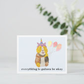 Cute Guinea Pig. en Balloons | Oké Briefkaart (Staand voorkant)