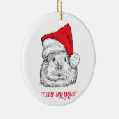 Cute Guinea Pig en hond met kerstpet Keramisch Ornament (Rechts)