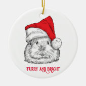 Cute Guinea Pig en hond met kerstpet Keramisch Ornament (Voorkant)
