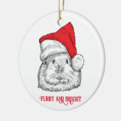 Cute Guinea Pig en hond met kerstpet Keramisch Ornament (Links)