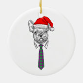 Cute Guinea Pig en hond met kerstpet Keramisch Ornament (Achterkant)