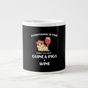 Cute Guinea Pig Gift Wine Lover Grote Koffiekop