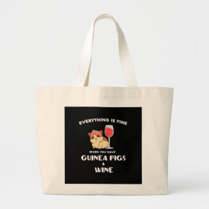 Cute Guinea Pig Gift Wine Lover Grote Tote Bag