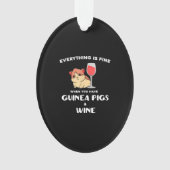 Cute Guinea Pig Gift Wine Lover Ornament (voorkant)