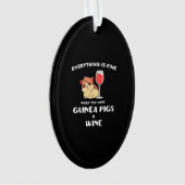 Cute Guinea Pig Gift Wine Lover Ornament (voorkant)