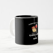 Cute Guinea Pig Gift Wine Lover Tweekleurige Koffiemok (Voorkant links)