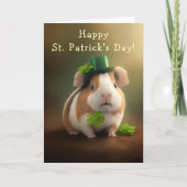 Cute Guinea Pig Good Tidings St. Patrick's Day Feestdagen Kaart (Voorkant)