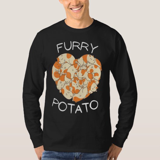 Cute Guinea Pig Heart Furry Potato 6 T-shirt (Voorkant)