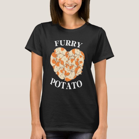 Cute Guinea Pig Heart Furry Potato T-shirt (Voorkant)