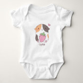Cute Guinea Pig Hugs Strawberry Doodle Romper (Voorkant)