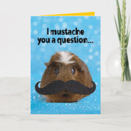 Cute Guinea Pig...I Mustache je een vraag Kaart