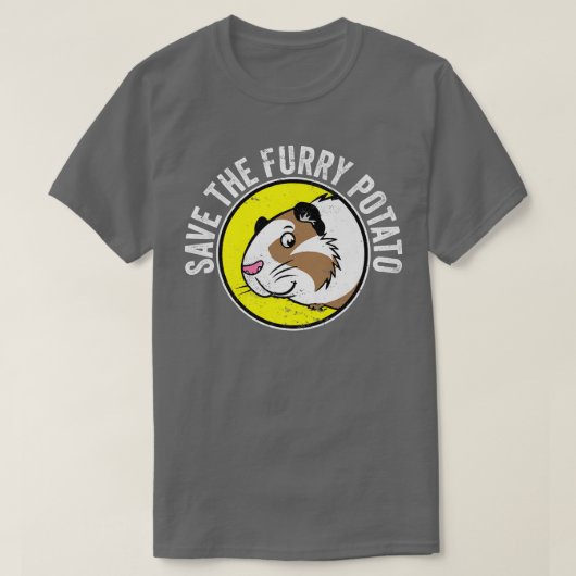 Cute Guinea Pig I Save the Furry Potato T-shirt (Design voorkant)