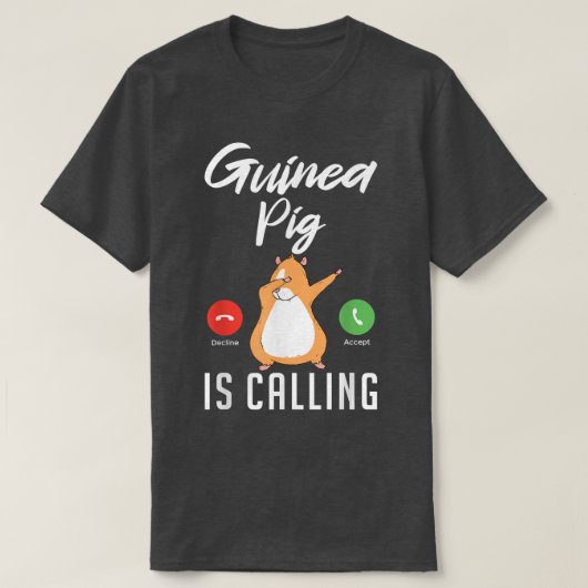 Cute Guinea Pig is Calling T-shirt (Design voorkant)