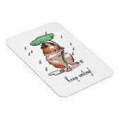 Cute Guinea Pig Keep Smiling Rain Dancing Cartoon Magneet (Rechterzijde)
