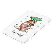 Cute Guinea Pig Keep Smiling Rain Dancing Cartoon Magneet (Linkerzijde)