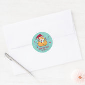 Cute Guinea Pig Kerstmis Snowy Winter Holiday Ronde Sticker (Envelop)
