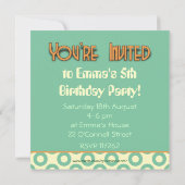 Cute Guinea Pig Kids Birthday Party Invitation Kaart (Achterkant)