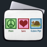 Cute Guinea Pig Laptop Sleeve<br><div class="desc">Peace Love Guinea Pigs. Een  vredesteken,  hart en een schattig proefkonijn.</div>