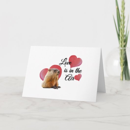 Cute Guinea Pig Love Hearts Valentijnsdag Kaart (Voorkant)