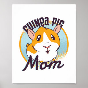Cute Guinea Pig mam Kawaii Piggy Teen Kinder Girls Poster