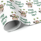 Cute Guinea Pig Merry Christmas! Add The Name Art Cadeaupapier (Rol Hoek)