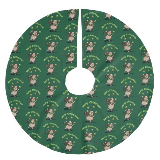 Cute Guinea Pig Merry Christmas! Juggler Pattern Kerstboom Rok (Voorkant)