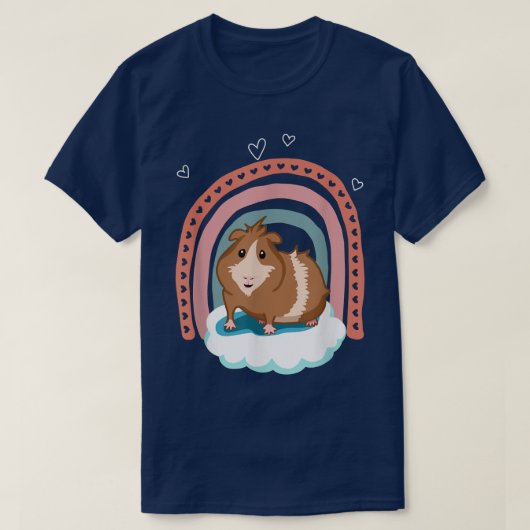 Cute guinea pig met boho rainbow T-Shirt (Design voorkant)