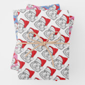 Cute Guinea Pig met pet met Kerstmis, gepersonalis Inpakpapier Vel (In situ)