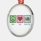 Cute Guinea Pig Metalen Ornament (Links)