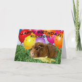 Cute Guinea Pig Party Balloons Child's Custom Kaart (Voorkant)