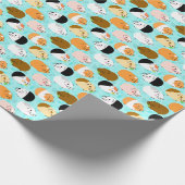 Cute Guinea Pig Pattern Cadeaupapier (Hoek)