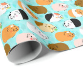 Cute Guinea Pig Pattern Cadeaupapier (Rol Hoek)