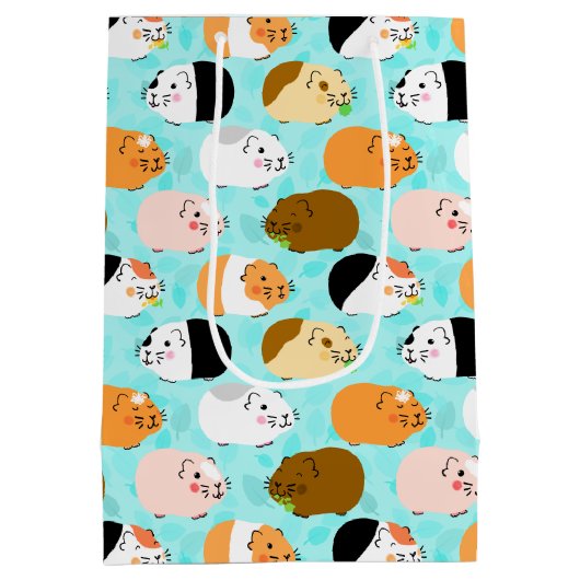 Cute Guinea Pig Pattern Medium Cadeauzakje (Achterkant)