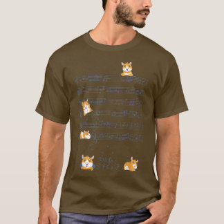Cute Guinea Pig Playing Music Note Clef Musician A T-shirt