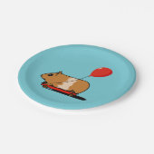 Cute Guinea Pig Riding a Cart Ballon Papieren Bordje (Gekanteld)