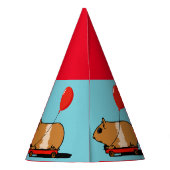 Cute Guinea Pig Riding a Cart Party Pet Feesthoedjes (Achterkant)