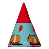 Cute Guinea Pig Riding a Cart Party Pet Feesthoedjes (Rechts)