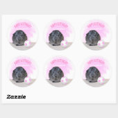 Cute Guinea Pig roze Voetbal Aangepaste verjaardag Ronde Sticker (Vel)