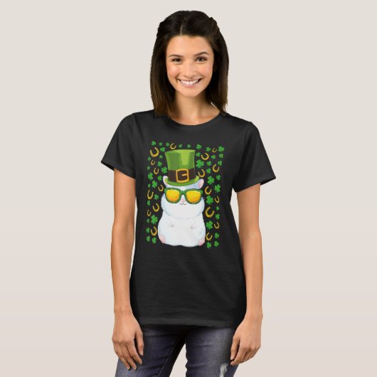 Cute guinea pig st Patricks day pet shamrock guine T-shirt (Voorkant volledig)