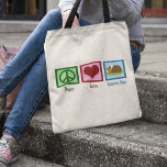 Cute Guinea Pig Tote Bag<br><div class="desc">Peace Love Guinea Pigs. Een vredesteken, hart en een schattig proefkonijn.</div>