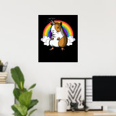 Cute Guinea Pig Unicorn Cavy Pet Poster (Thuiskantoor)