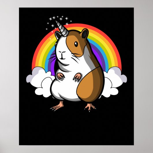 Cute Guinea Pig Unicorn Cavy Pet Poster (Voorkant)