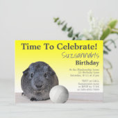 Cute Guinea Pig Volleyball Aangepaste verjaardag Kaart (Staand voorkant)