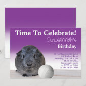 Cute Guinea Pig Volleyball Aangepaste verjaardag Kaart (Voorkant / Achterkant)