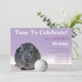 Cute Guinea Pig Volleyball Aangepaste verjaardag Kaart (Staand voorkant)