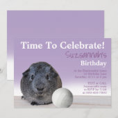 Cute Guinea Pig Volleyball Aangepaste verjaardag Kaart (Voorkant / Achterkant)