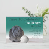 Cute Guinea Pig Volleyball Aangepaste verjaardag Kaart (Staand voorkant)