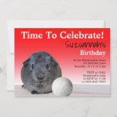 Cute Guinea Pig Volleyball Aangepaste verjaardag Kaart (Voorkant)