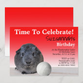 Cute Guinea Pig Volleyball Aangepaste verjaardag Kaart (Voorkant / Achterkant)